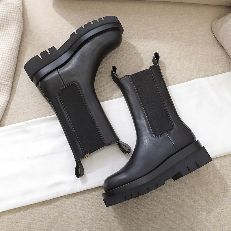 

2019 BELLECOM Thin Legs And Thick Bottom Chelsea Short women ankle Boots for Woman England Wind Martin Boots In Boots Shoe
