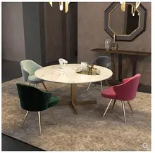Light luxury post modern dining chair Nordic velvet chair designer chair simple back armchair leisure chair negotiation chair