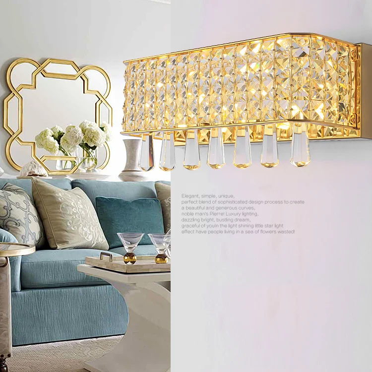 

Modern Art High Grade Crystal E14 Wall Lamp For Home Bedroom Living Room Decoration Indoor LED Lighting European Luxury Style
