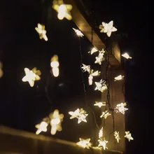 YINUO лампы в форме свечи, 2 м, 60 светодиодный Звезда светодиодный гирлянды светодиодные рождественские фонари Шторы Водонепроницаемый Рождественская световая гирлянда Рождественский Свадебные украшения