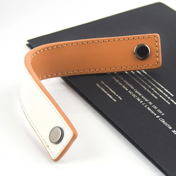 

DIY Both sides/Handmade Leather Pull Handle Soft Minimalist Door Cupboard Drawer Kitchen Cabinet Dresser Knobs