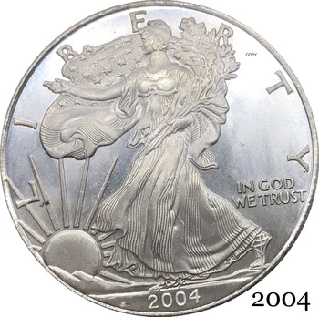 

United States America 2004 W In God We Trust 1 OZ Fine Silver Bullion Eagles One Dollar Silver Plated Copy Commemorative Coin