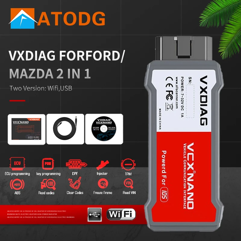 VXDIAG VCX NANO для Ford диагностические инструменты Mazda OBD2 2 в 1 IDS V117 V114 WiFi сканер PCM ABS