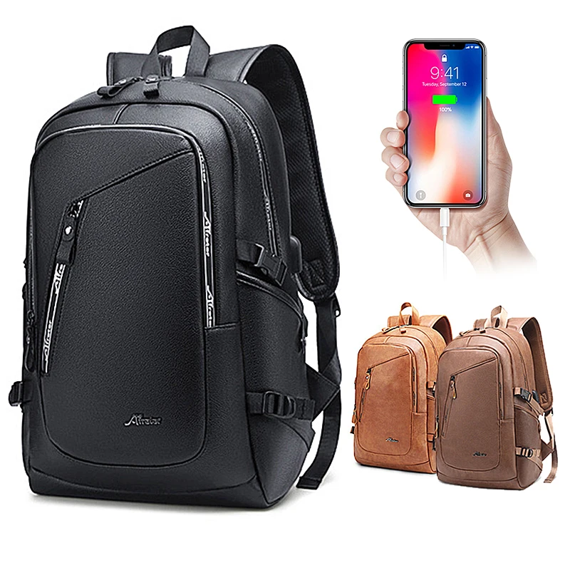 leather laptop backpack 17
