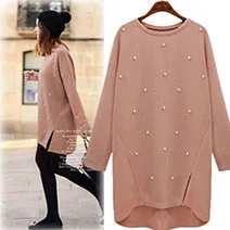 Large-size-women-s-2019-Autumn-Round-Neck-pullover-long-Sleeve-Split-beading-sweater-Plus-Size