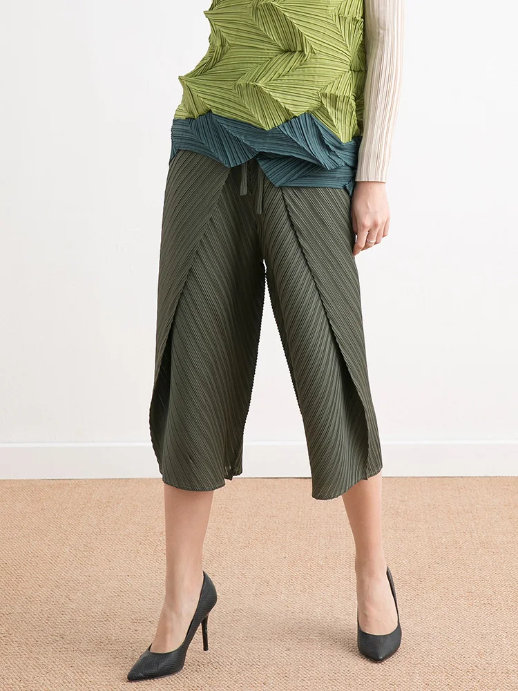 

Women's pleated trousers Easy Skinny 2019 New pattern Sense of design Eight points trousers Temperament Leisure time trousers