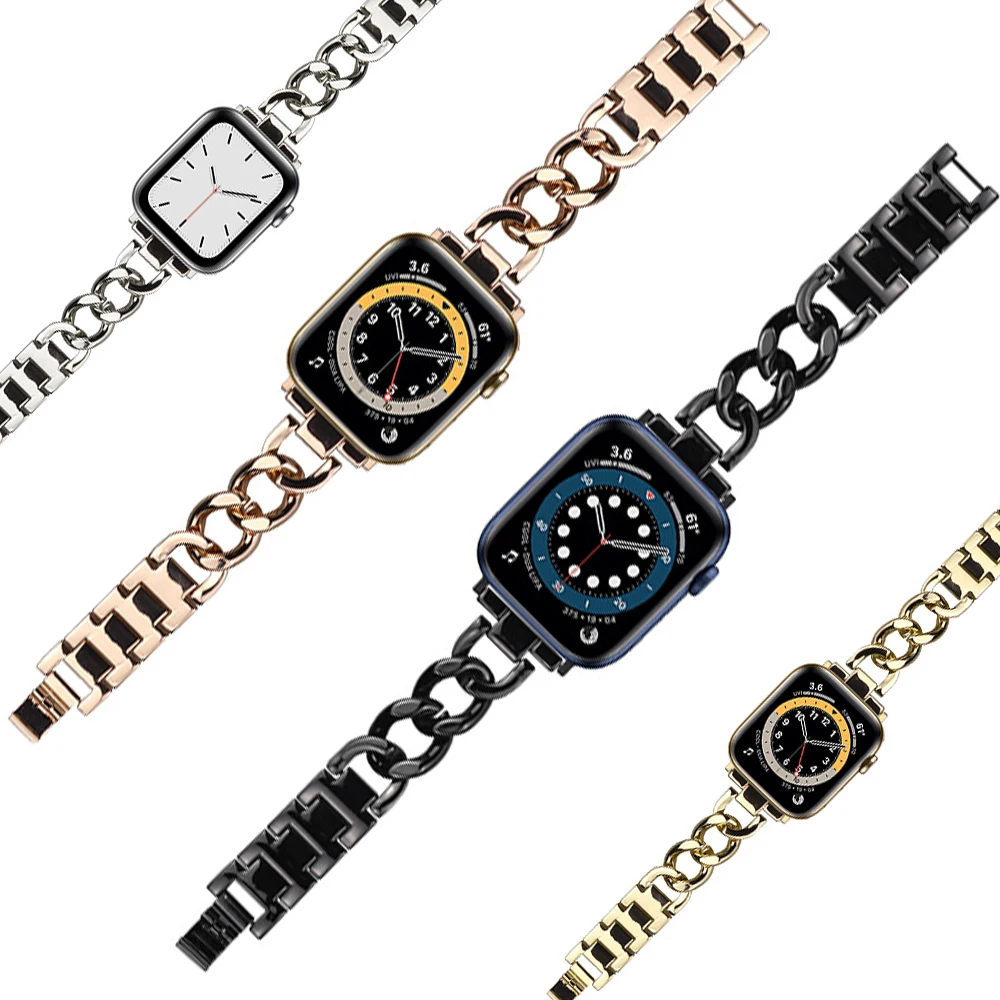 

Ремешок Correa из нержавеющей стали для apple watch se 6 band 40 мм 44 мм, сменный металлический браслет для iwatch series 5 4 3 38 мм 42 мм