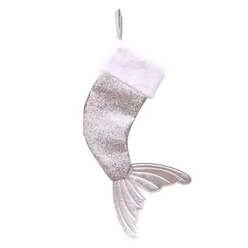 

Christmas Sequins Fishtail Stockings Sock Decoration Fireplace Xmas Tree Hanging 67JB