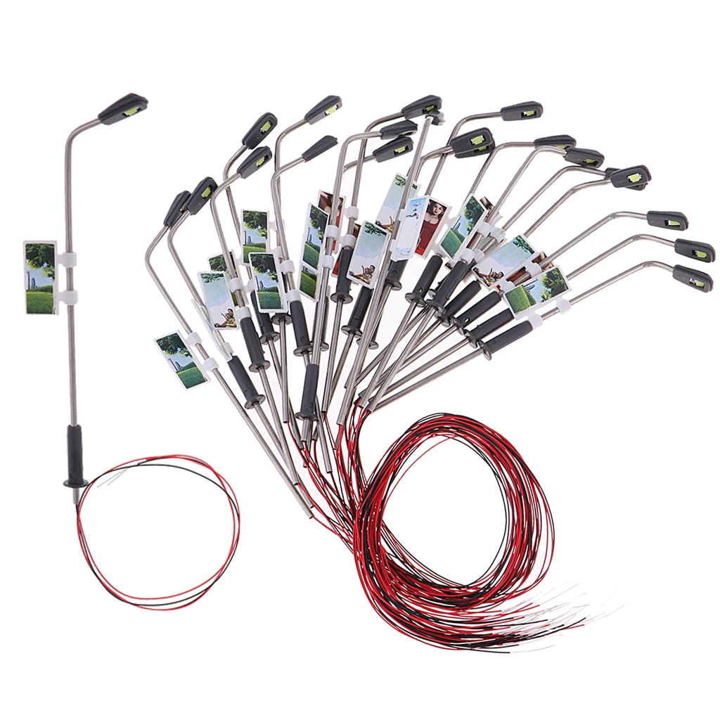 HO Model Railway Park Landscape Decoration 20x 1/150 3V LED Lamppost Lights
