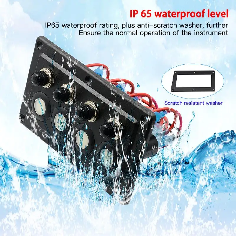 

Universal 12-24V Ronde Dash Rocker Schakelaar Panel Blauwe LED Jacht Marine