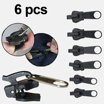 

6Pcs / Set New Design Zippers For Sewing Universal Zipper Repair Kit Instant Fix Replacement Zip Slider Teeth Rescue