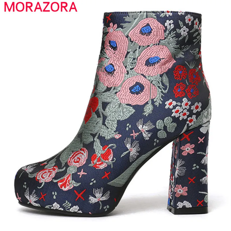 MORAZORA/2020 г. женские ботильоны наивысшего качества ботинки на платформе с высоким