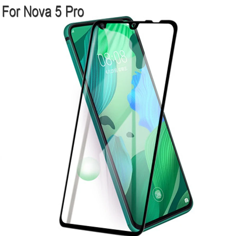 

2PCS Full Curved Screen Protector For Huawei Nova 5 Pro Full Cover Tempered Glass For Huawei Nova5 Pro Protective Flim nova5pro