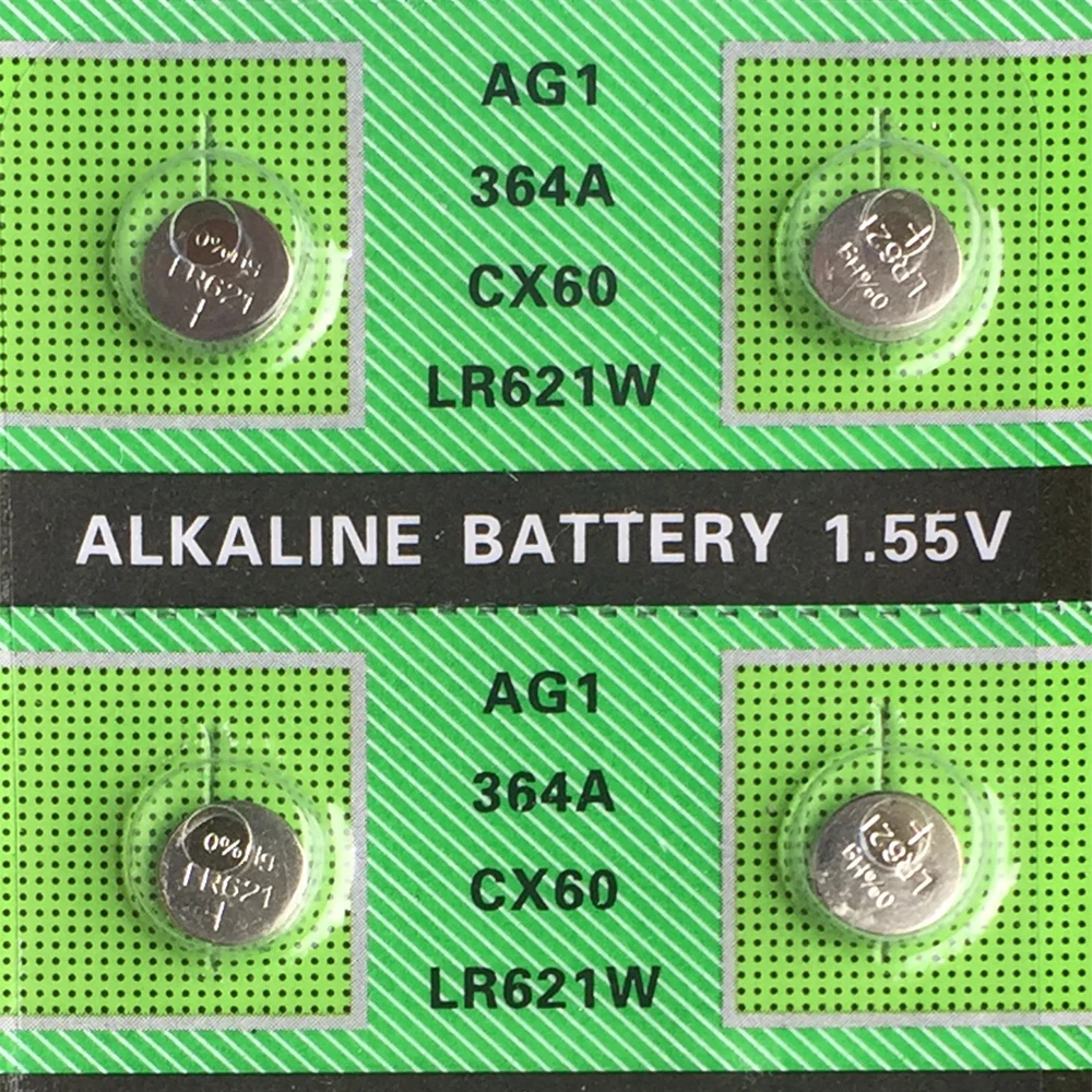 Cheap sale Original Button Battery AG1 364 SR621 SR60 SR60L Alkaline Coin Cell Button Batteries For Watch x10 1.55V EE6202