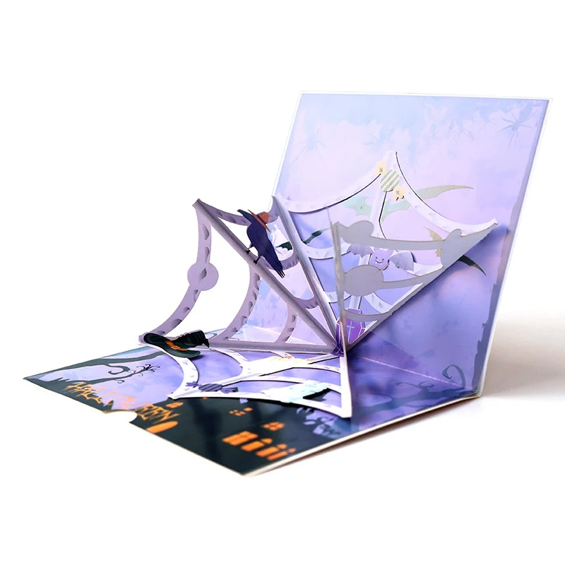  Halloween 3D Card With Envelope Trick Or Treat Greeting Card Popup Horror Skull Spiders Witch Hallo - 4.00004E+12