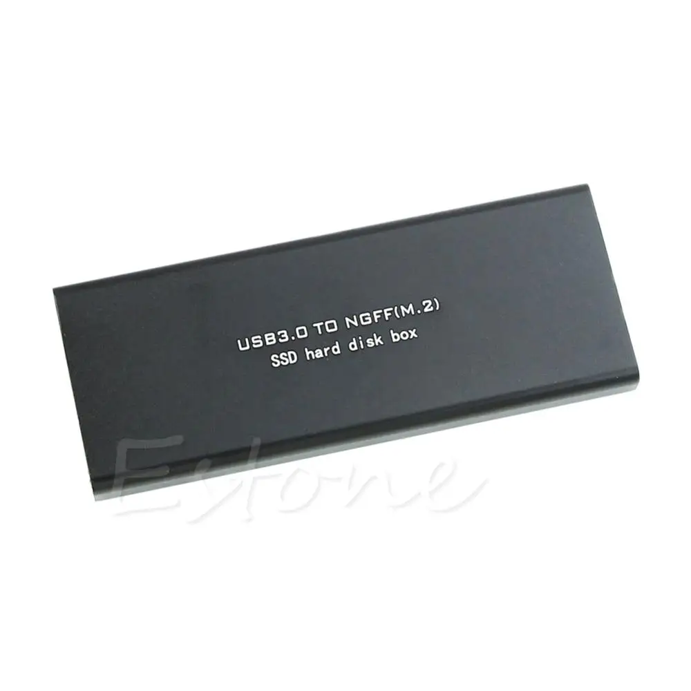 Горячий USB 3,0 к M.2 NGFF B Ключ SSD адаптер карта Внешний защитный корпус Чехол Коробка дропшиппинг - Цвет: Черный