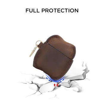 

​ Protective Hook Bag Retro Wireless Earphone Leather Case for AirPods 1/2 Earphones Storage Case