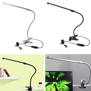 

LED Table Lamp USB Reading Light Flexible 3 Lighting Modes For Beside Bed Desk Dimmable Clip Base