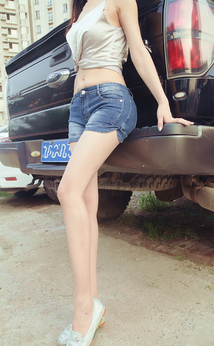 Outdoor Sex Pants For Women Jeans Shorts Hidden Zipper Sexual Clothes Denim Trousers Female Sexy Exotic Short Pants Plus Size