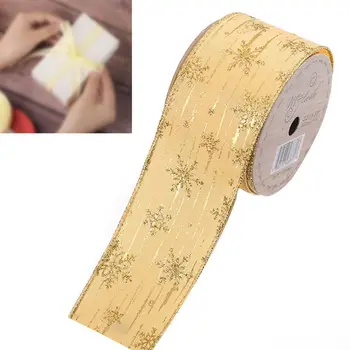 

10 Yards Glitter Sheer Snowflake Ribbon for Wedding Party Christmas Tree Decor Q9QF
