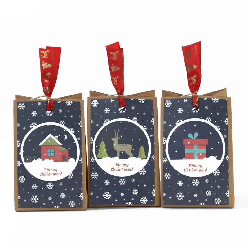3 шт. Наборы сумок Рождественский Декор сумки из крафт бумаги практичные детские