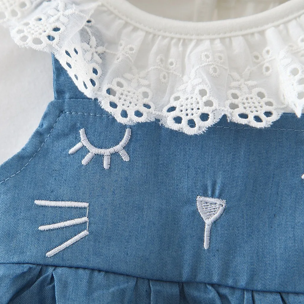 New Fashion Girls Ruffles Patchwork Long Sleeve Cotton Dress Baby Girls Dress Autumn Clothes Kids Girls Ball Cute Dress 1- 3Year