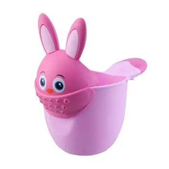 

2019 Baby Cartoon Rabbit Bathing Cup Newborn Kid Shower Shampoo Cup Bailer Baby Shower Water Spoon Bath Wash Cup 2 Color