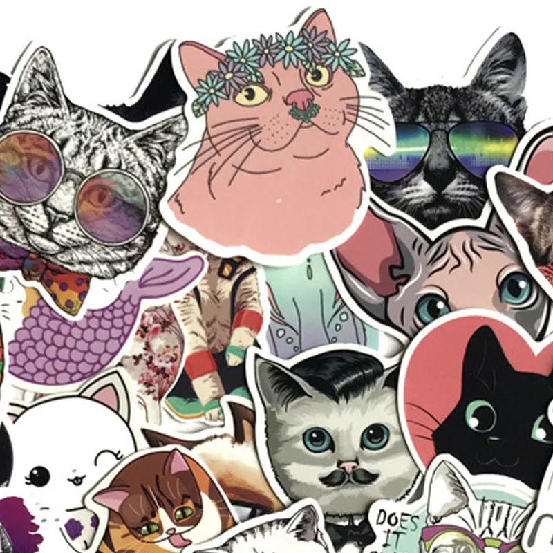 50 шт. милый стикер с кошкой для пишущих принадлежностей s Kawaii Мультфильм Декор стикер пуля журнал стикер для детей DIY Скрапбукинг ежедневник, альбомы