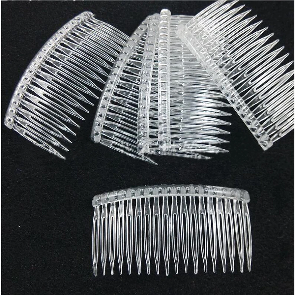 18 teeth Bridal Veils Plastic comb 8*4.5cm inserted comb manual DIY wedding Veil combs Customized