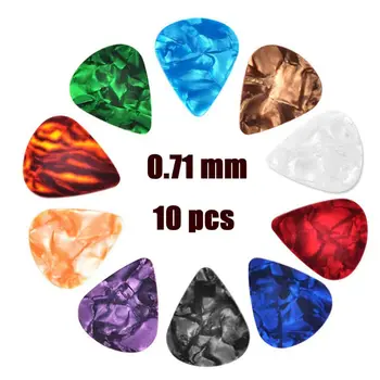 

10pcs Guitar Picks Celluloid Colorful Plectrum 0.46/0.71/0.96mm Guitar Parts Random Delivery