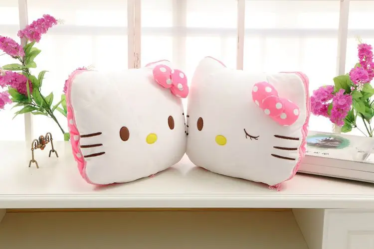 Заводская цена hello kitty воздушная крышка KT плюшевая игрушечная кошка подушка летнее одеяло чехол для подушки с кошкой