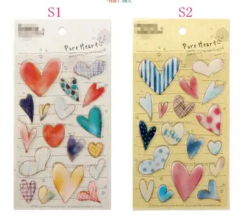 

1sheet/lot Cute Lovely FUNNY Crystal Heart Sticker Two Selections Children Stickers Kawaii Creative Stationery
