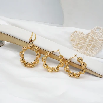 

Italian Chain Jewelry Sets Gold Color Earrings For Women high quality African Wedding Party Gifts