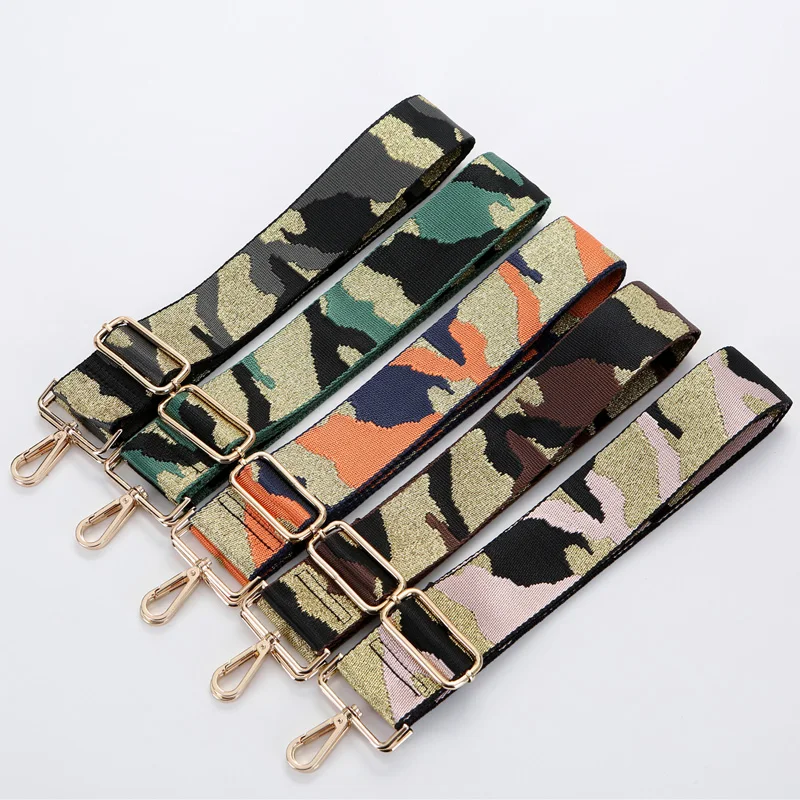 130cm Camouflage Long Shoulder Straps Wide Adjustable Strap Bag Handle  Webbing Bag Accessories For Handbag Gold Silver Buckle - Bag Parts &  Accessories - AliExpress