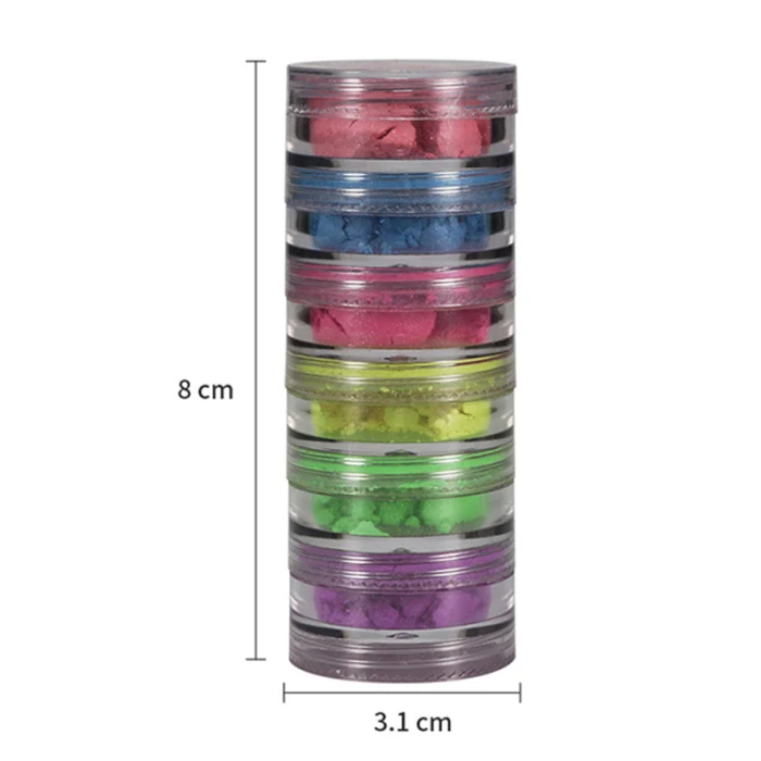 6 Colors Manicure Luminous Powder Set DIY Fluorescent Powder Party Halloween Decoration Nail Art HJL2019