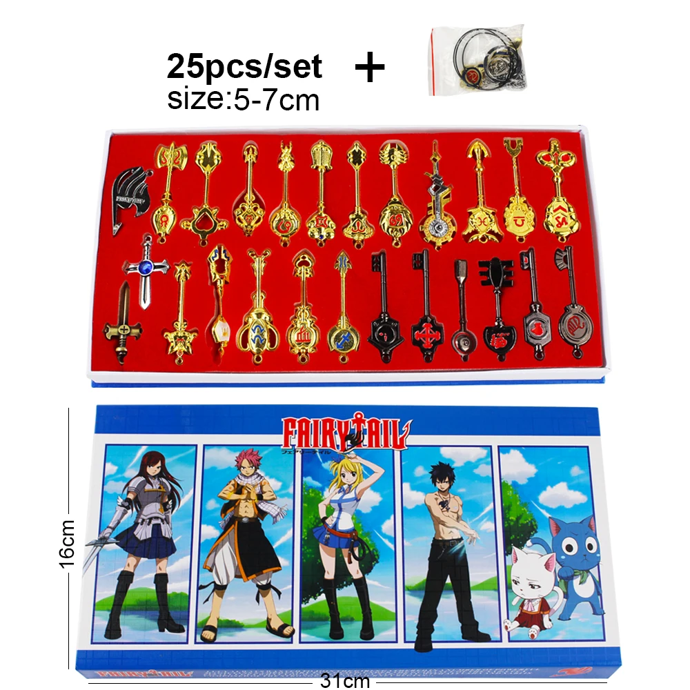 4styles Fairy Tail Lucy Celestial Zodiac Spirit Gate Keys Necklace Pendant 4 10cm Action Figures Aliexpress