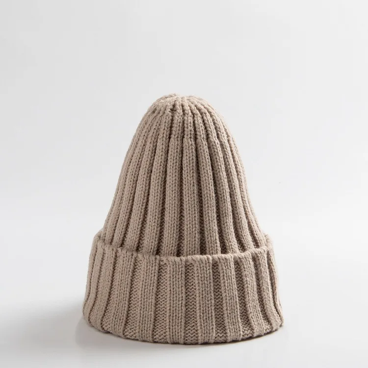 Beige Mother Ideacherry/1 шт., Осень-зима, детская теплая шерсть, вязаные Мягкие вязаные шапочки для новорожденных, шапка, шапочка для девочек, для родителей и детские шапки для мальчиков - Цвет: Beige Mother