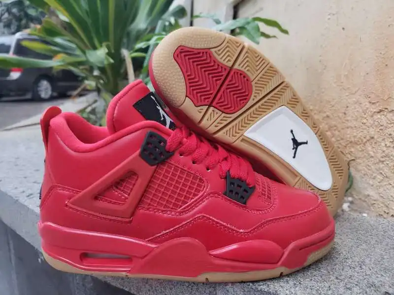 Классический Стиль Jordan 4 Ретро мужские ботинки для баскетбола Кроссовки ярко-красный AJ4 спортивная обувь 308497-139