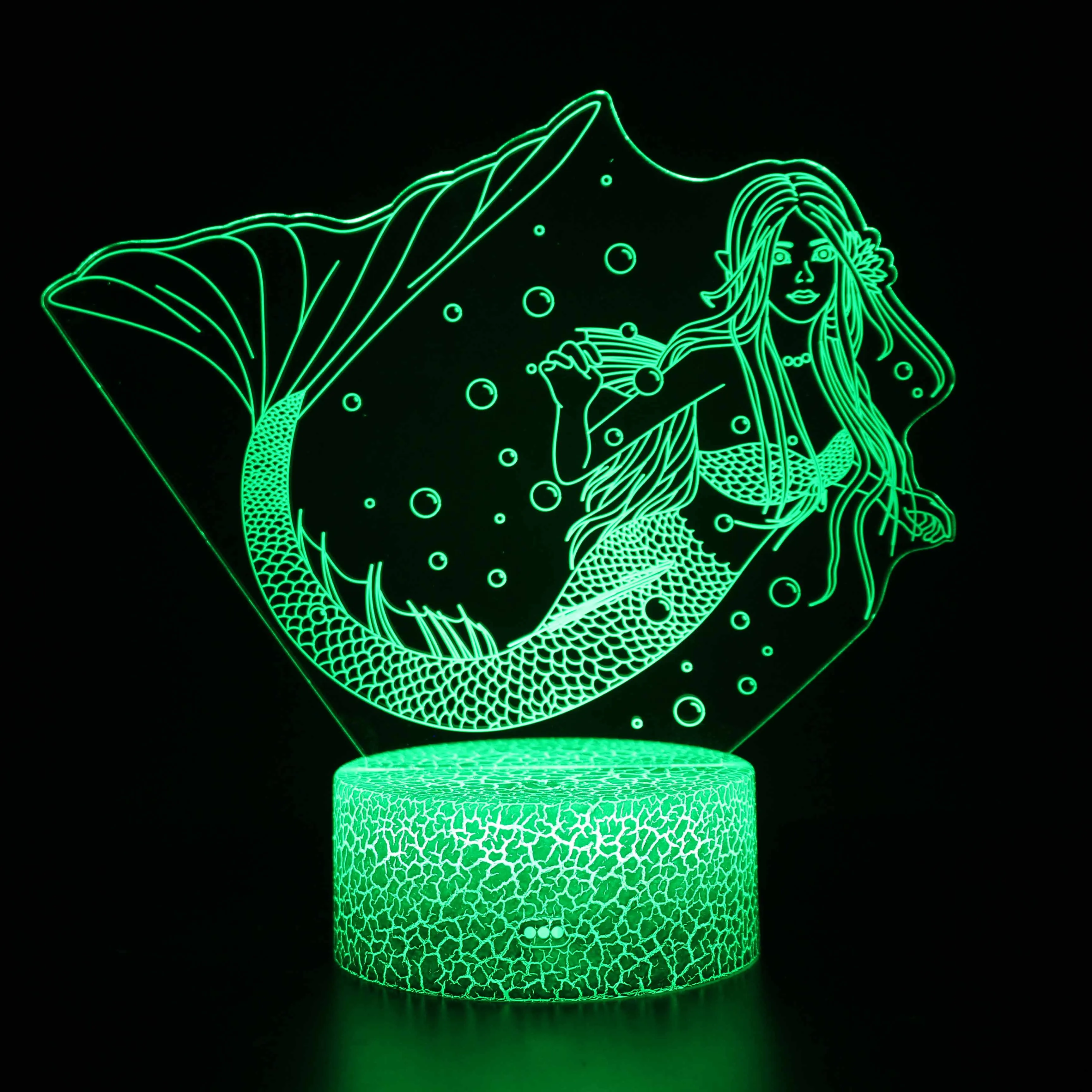 cool night lights 3D Mermaid Beauty Figure Night Lamp Room Decor RGB Light Christmas Birthday Gift For Kids Bedroom Decoration USB Fancy Lighting decorative night lights