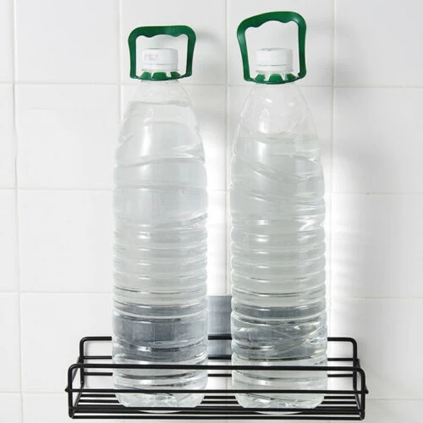Kitchen Bathroom Shower Caddy Shelf Wall Mount Corner Organizer Storage Rack E2S