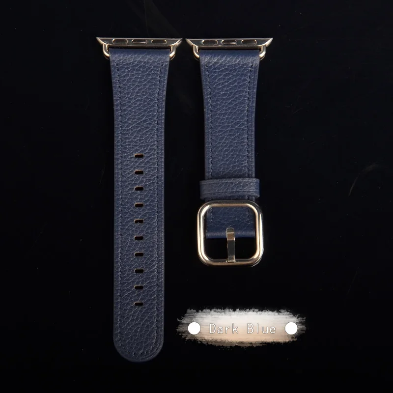 Классический ремешок Kebitt из натуральной кожи для apple watch series 5 4 3 2 1 iwatch5 ремешок 38 40 мм 42 44 мм один тур полосы - Цвет ремешка: Dark Blue