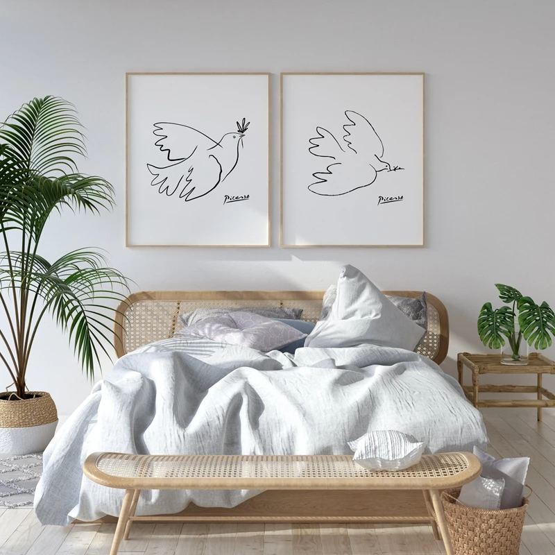 Pablo Picasso Print Animals Abstract One Line Drawings Painting Pictures Sketches Minimalist Wall Art Canvas Prints_voghion.com