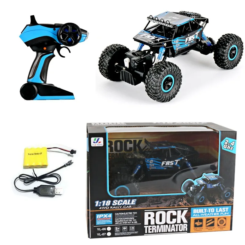 

Cross Border Hot Sales Remote Control Climbing Car Mountain Bigfoot Four-Wheel Drive 1:18 off-Road Rock Crawler Boy Toy Model