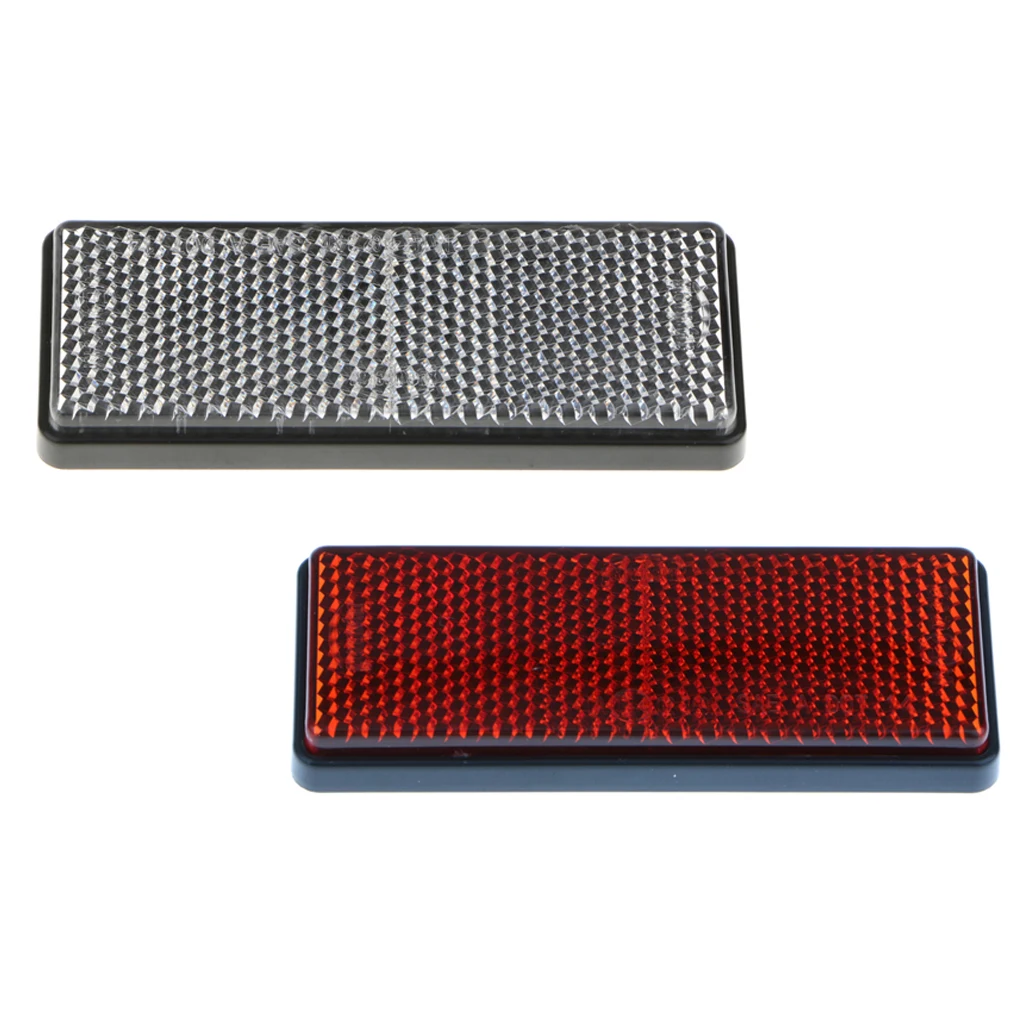 2PCS Car Tailer Sticker Reflector Motor Light Reflective Strip Red & White
