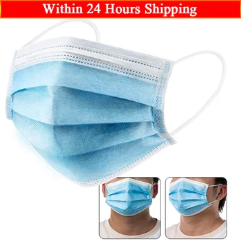 

100pcs Face mask Disposable dust mask 3-layers Mouth Masks Disposable Protective Face Mask Non-Woven mouth Mask fashion mask