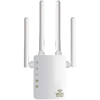 

Wireless Wifi Repeater Router 300/1200Mbps Dual-Band 2.4/5G Antenna WiFi Extender Signal Amplifier AP Mode EU Plug White