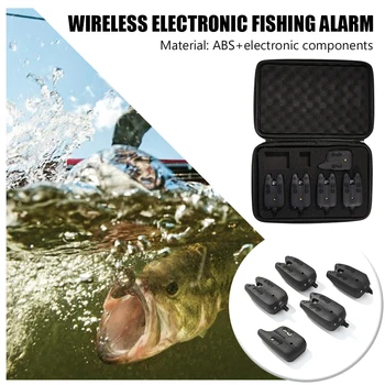 

Fishing Bite Wireless Electronic Alarm Receiver LED Outdoor Portable Easy Fishing Carrying Alert Indicator Kit with Box