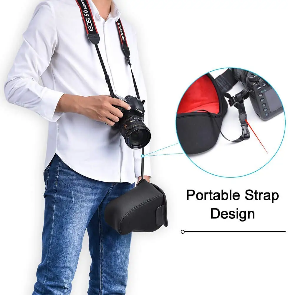 Neoprene Camera Bag Sleeve - Protective Inner Case for DSLR and Mirrorless Cameras