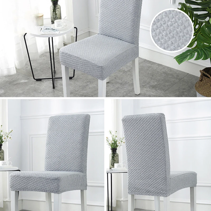 

S/M/L Soft Jacquard Fabric Short-term Stretch Chair Cover Elastic Spandex Seat Chair Cover For Dining Room/Kitchen 1/4/6pc
