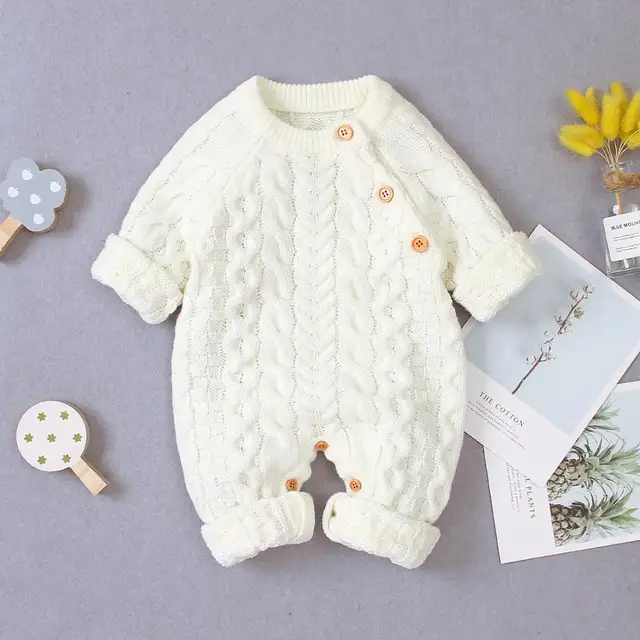Baby Rompers Long Sleeve Winter Warm Knitted Infant Kids Boys Girls Jumpsuits Toddler Sweaters Outfits Autumn Children's Clothes